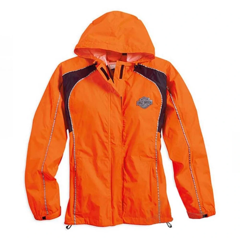 Harley-Davidson Hi-Vis Orange & Black Apparel Set Full Rain Gear Reflective Med